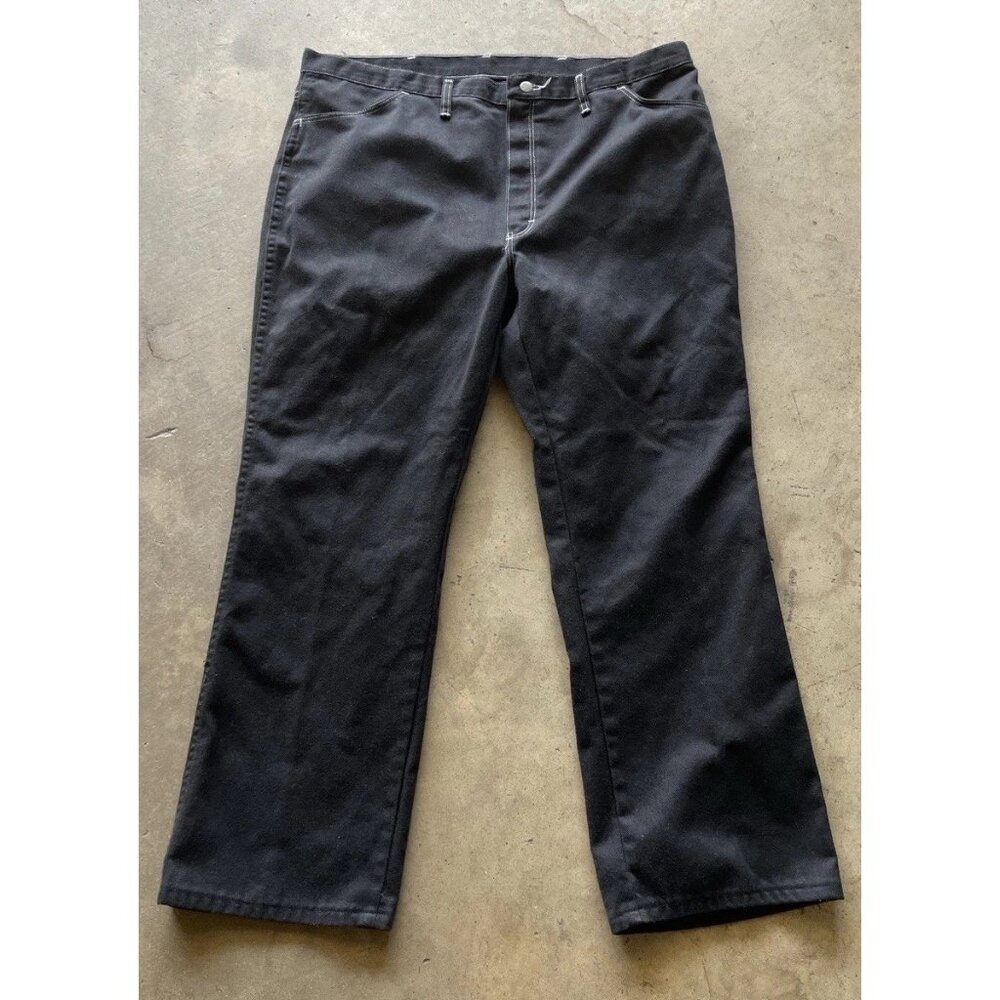 Vintage Maverick Mens Black Embroidered Jeans Mens Sz 42 Made USA Baggy Pants - Picture 2 of 16